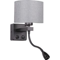 Kinkiet Candellux Kinkiet ścienny nowoczesny czarny Candellux POLO nad łóżko ledowy 21-75499