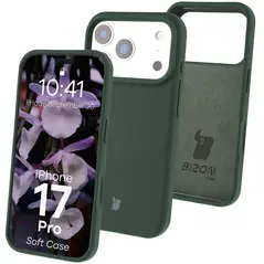Silikonowe etui Bizon Soft Case do Apple iPhone 17 Pro ciemnozielone