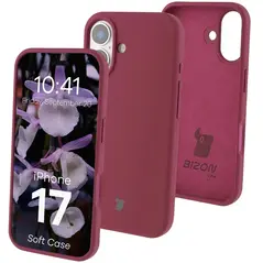 Silikonowe etui Bizon Soft Case do Apple iPhone 17 ciemnofioletowe