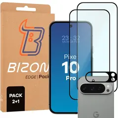 2x Szkło na ekran + szkło na aparat BIZON Edge Pack do Google Pixel 10 Pro