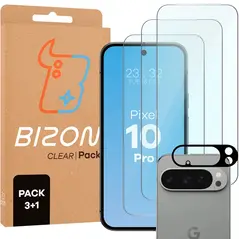 3x Szkło na ekran + szkło na aparat Bizon Glass Clear Pack do Google Pixel 10 Pro