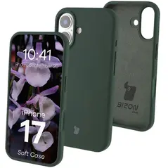 Silikonowe etui Bizon Soft Case do Apple iPhone 17 ciemnozielone