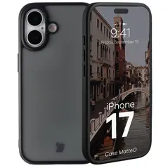 Etui Bizon Case Angelo do Apple iPhone 17 przydymione z czarną ramką