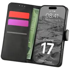 Etui z klapką Bizon Case Pocket do Apple iPhone 17 czarne