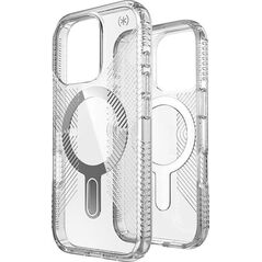 Speck Speck Presidio Perfect-Clear Grip ClickLock & MagSafe - Etui iPhone 16 Pro (Clear / Chrome Finish / Serene Silver)