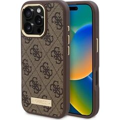 Guess Guess GUHMP16XU4GPRW iPhone 16 Pro Max 6.9" brązowy/brown hardcase 4G Logo Plate MagSafe