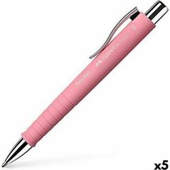 Faber-Castell Pióro Faber-Castell Poly Ball XB Różowy 5 Sztuk