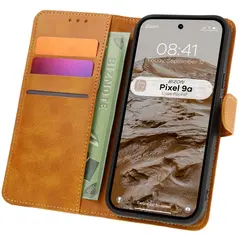 Etui z klapką Bizon Case Pocket do Google Pixel 9a brązowe