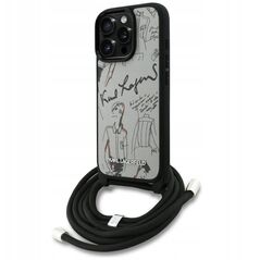 Etui Karl Lagerfeld Crossbody Grained Pattern & Logo do iPhone 16 Pro szary