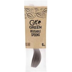 Επαναχρησιμοποιήσιμα κουτάλια Go Green 6 τεμ. μαύρα 4743115013638