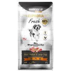BIOFEED Euphoria Fresh Meat Adult Medium & Large Wieprzowina i Gęś 2kg