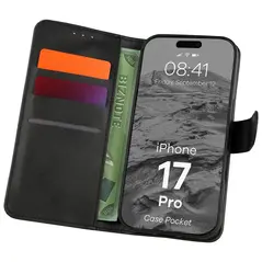 Etui z klapką Bizon Case Pocket do Apple iPhone 17 Pro czarne