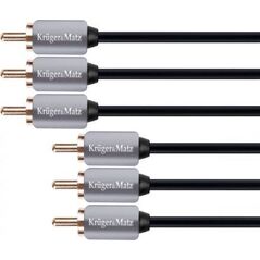 Kabel Kruger&Matz RCA (Cinch) x3 - RCA (Cinch) x3 3m szary (KM0308)