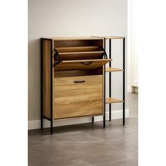 M12B4 ELEGANCKA SZAFKA NA BUTY KOMODA     MODERN LOFT Z PÓŁKAMI