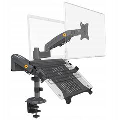 H180-FP Podwójny Ergonomiczny uchwyt biurkowy do laptopa i monitora Regulacja 3D