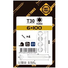 ΒΙΔΑ ΓΙΑ ΝΟΒΟΠΑΝ T30 6.0X100/60 ΛΕΥΚΟ ZN4PCS