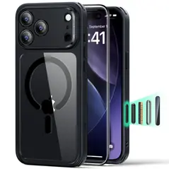 Zestaw ESR etui + szkło na ekran Classic Hybrid MagSafe & Tempered Glass do Apple iPhone 17 Pro Max Clear/black