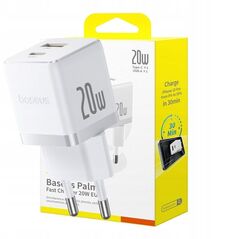 Ładowarka sieciowa Baseus Palm 20W USB-A, USB-C biała