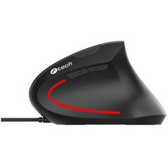 C-TECH myš VEM-09C, vertikální, 6 tlačítek, černá, USB