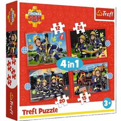 PUZZLE 4W1 TREFL PRZYGODY STRAZAKA SAMA PUD8