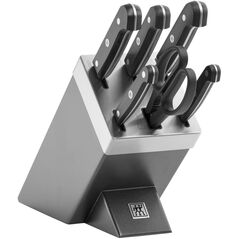 ZWILLING Gourmet, Knife/cutlery block set, Plastic, Stainless steel, Grey, Black, Germany