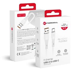 Kabel USB A do USB C Forcell F-Energy QC4.0 3A 66W Silicone 1 m C342 biały