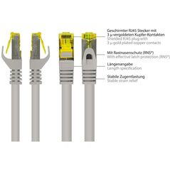 Καλώδιο Patch RJ45 Good Connections με καλώδιο Cat.7 Roh και προστασία κλειδώματος (RNS), S/FTP, PiMF, χωρίς αλογόνα, 600MHz, OFC, γκρι, 40m, Good Connections (8070R-400)