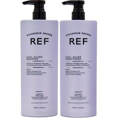 REF Cool Silver Set Ref Stockholm: Cool Silver, Sulfates-Free, Hair Conditioner, Neutralising Warm Tones, 600 ml + Cool Silver, Sulfates-Free, Hair Shampoo, Neutralising Warm Tones, 600 ml Unisex