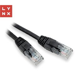 LYNX UTP patch kabel Cat5e, PVC, CCA, 1m, černý (balení obsahuje 10ks)
