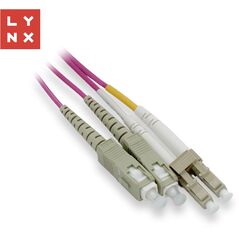 LYNX duplexní patch kabel MM, OM4, LC/SC, 50/125µm, 0,5m