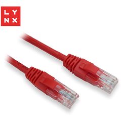 LYNX UTP patch kabel Cat5e, PVC, CCA, 0,3m, červený (balení obsahuje 10ks)