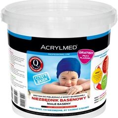 Acrylmed Zestaw Basenowy - Wiaderko 3 x 0,5 l (Calcid pH Minus + Extra Chlor + Aqua Biocyd G-1 + piłka plażowa gratis)