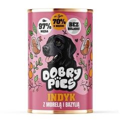 DOBRY PIES Indyk z morelą i bazylią mokra karma dla psa 400g