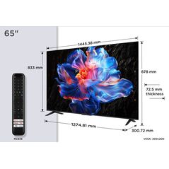 TCL 65P69K Telewizor 165,1 cm (65") 4K Ultra HD Smart TV Wi-Fi Czarny