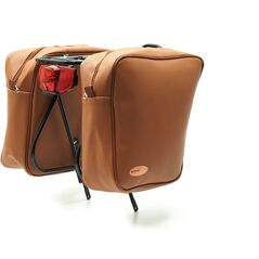 Dviracio krepsiai ant bagazines BONIN Honey Eco-Leather // 30L, su kabliukais (rudas)