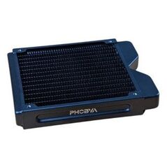 Phobya R27-S140 Radiator, 140 mm Radiator, 18 FPI, Kupferlamellen, 2x G1/4-Zoll-Anschlüsse – schwarz