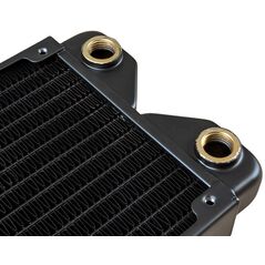 Phobya R27-S480 Radiator, 480 mm Radiator, 18 FPI, Kupferlamellen, 2x G1/4-Zoll-Anschlüsse – schwarz