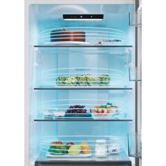 Candy ECN2CQTEB186 Refrigerator, E, Freestanding, Combi, Height 185cm, Fridge net 235 L, Freezer net 120 L, Black