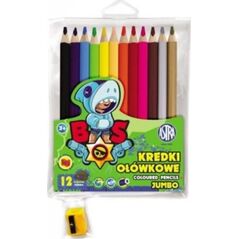 ASTRA art-pap Kredki ołówkowe Jumbo BS 12 kolorów + temperówka