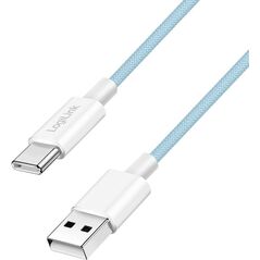 LogiLink USB-A - USB-C 1.0m w nylonowym oplocie niebieski