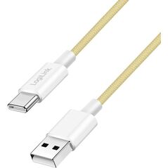LogiLink USB-A - USB-C 1.5m w nylonowym oplocie żółty