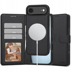 Etui z klapką Tech-protect Wallet MagSafe do Apple iPhone 17 Air Matte Black