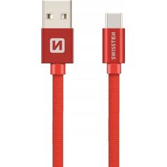 Kabel USB Swissten USB-A - USB-C 0.2 m Czerwony (71521106)