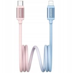Kabel USB-C / Lightning USAMS Bicolor Series SJ757 PD 30W 1.2m niebiesko różowy