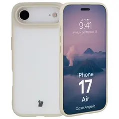 Etui Bizon Case Angelo do Apple iPhone 17 Air półprzezroczyste z beżową ramką