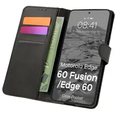 Etui z klapką Bizon Case Pocket do Motorola Edge 60 / 60 Fusion czarne