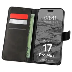Etui z klapką Bizon Case Pocket do Apple iPhone 17 Pro Max czarne
