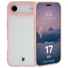 Etui Bizon Case Angelo do Apple iPhone 17 Air półprzezroczyste z jasnoróżową ramką