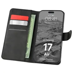 Etui z klapką Bizon Case Pocket do Apple iPhone 17 Air czarne