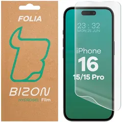 Folia hydrożelowa na ekran Bizon Glass Hydrogel Front do Apple iPhone 15 / 15 Pro / 16